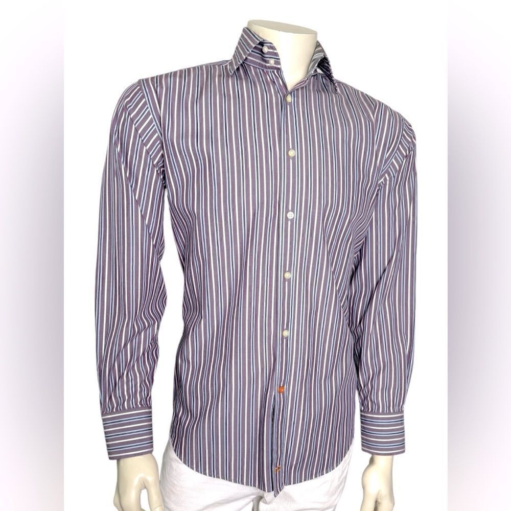 Thomas Dean Long Sleeved Casual Dress Shirt Size M Like New Condition Worn Once